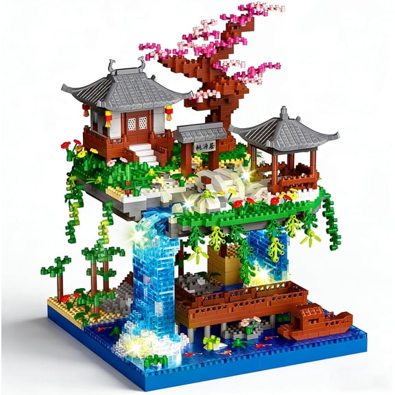 Honchoes Cherry Blossom Tree House Building Set Mini Not Compatible with Lego Architecture Model for Adults 2500 Pcs