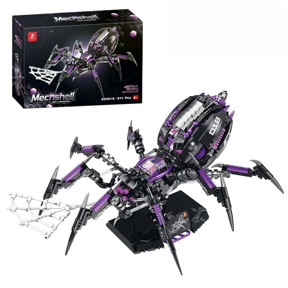 Honchoes Cyberpunk Mechanical Spider Building Set Compatible with Lego Insect Decor for Adults 971 Pcs