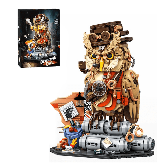Honchoes Detective Owl Building Blocks Set Compatible with Lego Animal Bird Model for Kids 1286Pcs