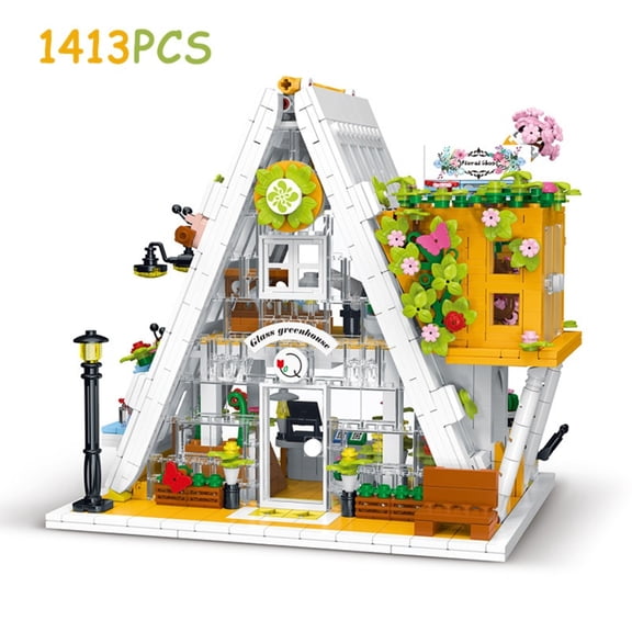 Honchoes Flower House Building Set with LED Compatible with Lego Flowers Architecture Model for Adults 1413 Pcs