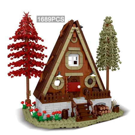 Honchoes Forest A Cabin House Building Set Compatible with Lego House Architecture Model Gift for Adults 1689 Pcs