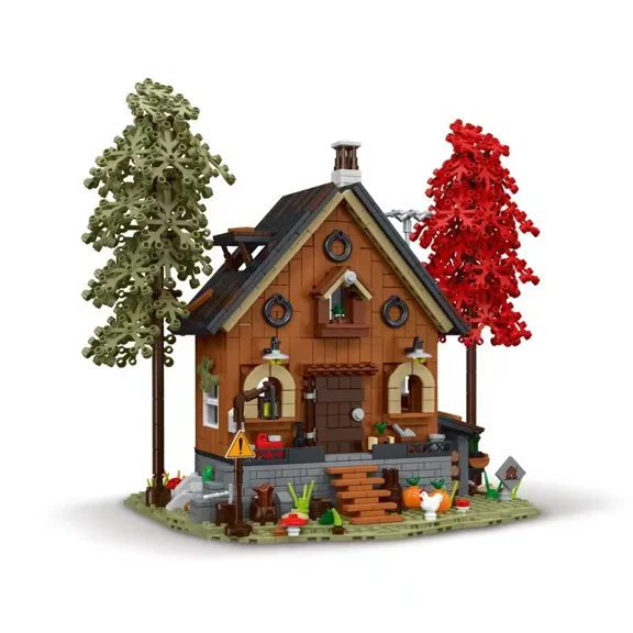 Honchoes Forest Cabin House Building Set Compatible with Lego House Architecture Model Gift for Adults 1643 Pcs