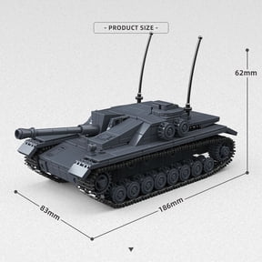 Honchoes German Assault Gun Building Set Compatible With Lego Military Tank Destroyer Bricks Model To Display For Adult Boys 639 Pcs