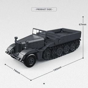 Honchoes German Military Sd.Kfz.9 Famo Vehicle Model Building Set Compatible with Lego WW2 Army Model for Adults Boys 525 Pcs