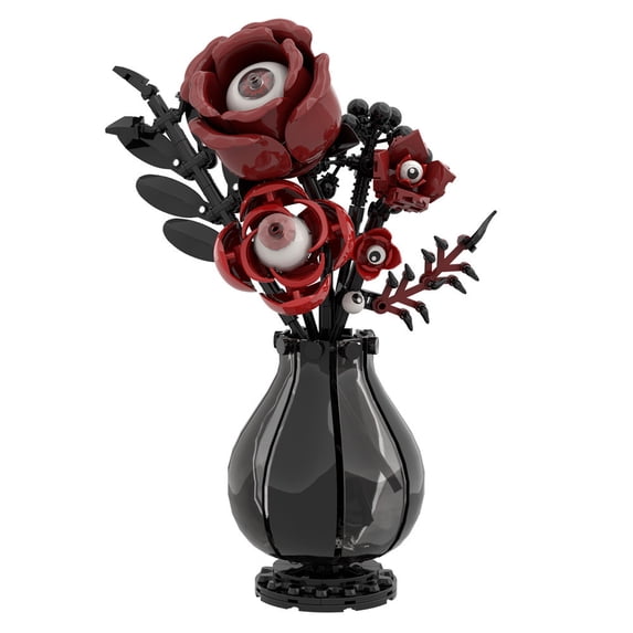 Honchoes Gothic Eye Flower Building Set Compatible with Lego Horror Flowers for Halloween Party Decor Adults 240 Pcs