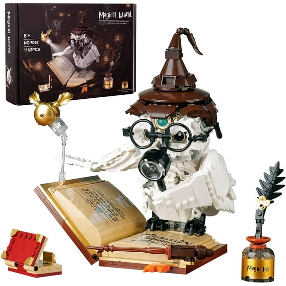 Honchoes Owl Building Set Bird Animal with LED for Adults Compatible with Lego 1162 Pcs