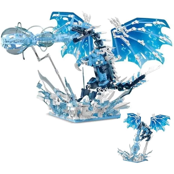 Honchoes Ice Dragon Building Set with Light Compatible with Lego Dragon Model for Adults Teens 1843 PCS