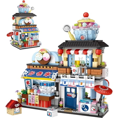 Honchoes Ice Drink Shop Building Set Street View Architecture for Kids Not Compatible with Lego