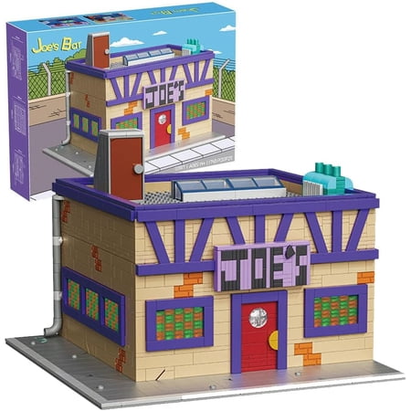 Honchoes Retro Joe's Bar House Building Blocks Set Not Compatible with Lego Architecture Model Stained Glass Tavern Details for Adults Boys 1748 Pcs