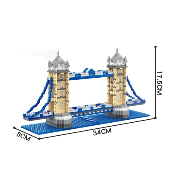 Honchoes London Bridge Building Set Mini Not Compatible with Lego Architecture Model for Adults