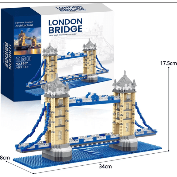 Honchoes London Bridge Building Set Mini Not Compatible with Lego Architecture Model for Adults