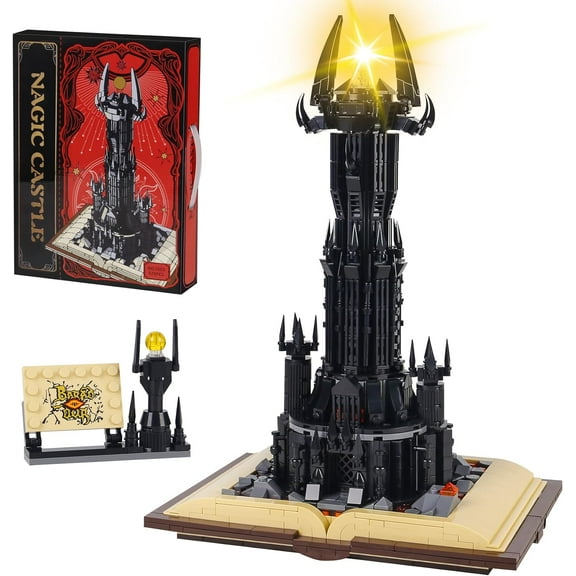 Honchoes Magic Dark Tower Book Building Set with LED Compatible with Lego Architecture STEM Gift Toy for Adults Boys 969 Pcs