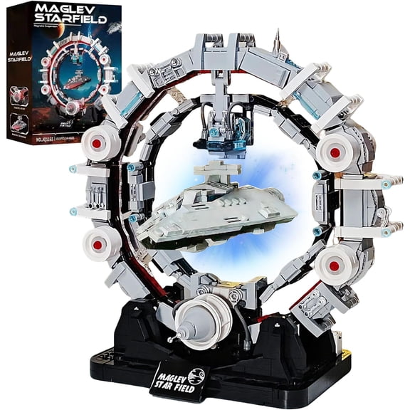 Honchoes Magnetic Levitation Spaceship Building Set with LED Compatible with Lego Ship Model Decor Gift for Adults Boys 1515 Pcs