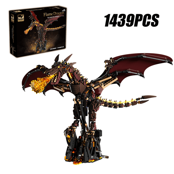 Honchoes Mechanical Fire Dragon Building Set with Light Compatible with Lego Animal Dragon Model Decor for Adults Boys 1439 Pcs