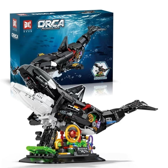 Honchoes Mechanical Orca Building Set Compatible with Lego Animal Fish Model Decor Gift for Adults Boys 1092 Pcs