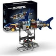 thumbnail image 1 of Honchoes Mechanical Shark Building Set with Light Compatible with Lego Animal Model Home Decor Gift 631Pcs, 1 of 6