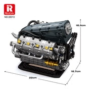 Honchoes Mechanical V6 Engine Model Building Set Compatible with Lego STEM Toy for Adults 1268 Pcs
