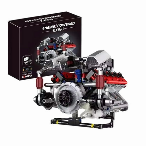 Honchoes Le Mans Race Car Engine Building Set Mechanical V8 Engine Model with Motor & APP Control Compatible with Lego Gift for Adults Boys 700 Pcs