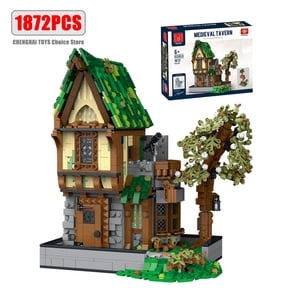 Honchoes Medieval Tavern House Building Set Compatible with Lego Vintage Architecture Decor Gift for Adults 1872 Pcs