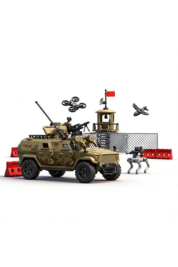 Military Observation Post Building Set Compatible with Lego Truck Gift for Adults Boys 352 Pcs