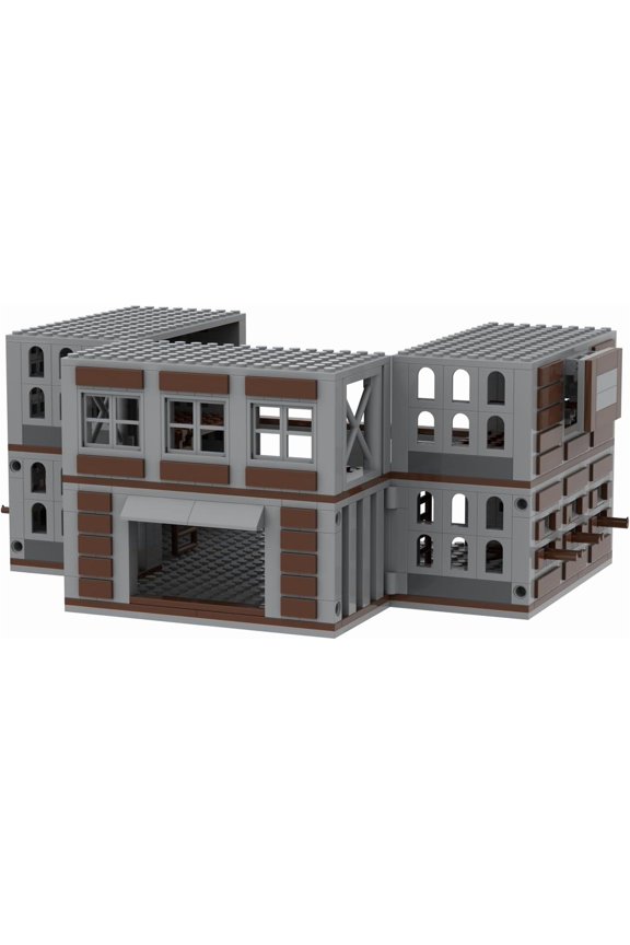 Military Scene Building Set Compatible with Lego WW2 House Architecture for Adults 682 Pcs
