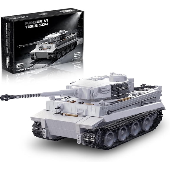 Honchoes Military Tiger Heavy Tank Building Set Compatible with Lego WW2 S04 Army Tank Model for Adults 1544 Pcs