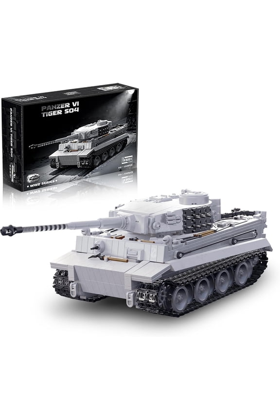 Military Tiger Heavy Tank Building Set Compatible with Lego WW2 S04 Army Tank Model for Adults 1544 Pcs