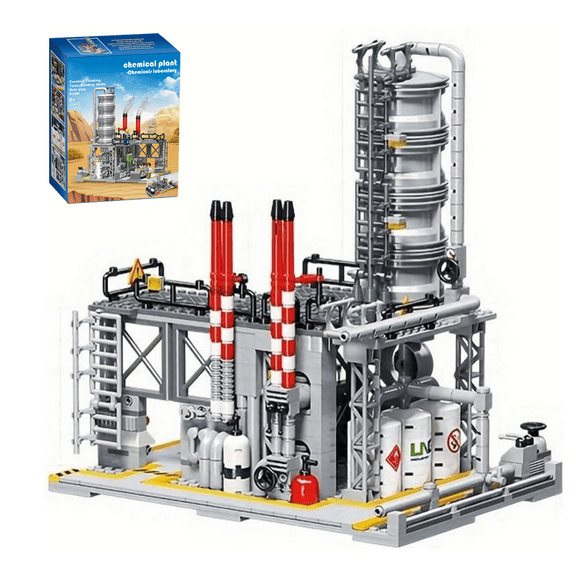 Honchoes Natural Gas Laboratory Building Set Compatible with Lego City Architecture Model for Adults Boys 717Pcs