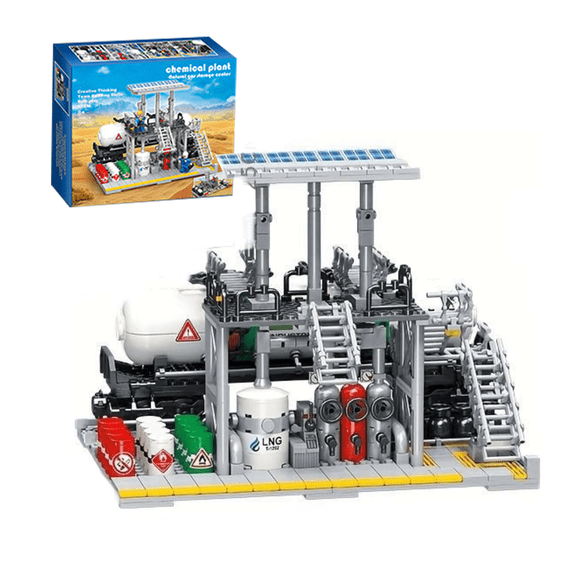 Honchoes Natural Gas Storage Center Building Set for Adults Compatible with Lego City Architecture Model 704Pcs