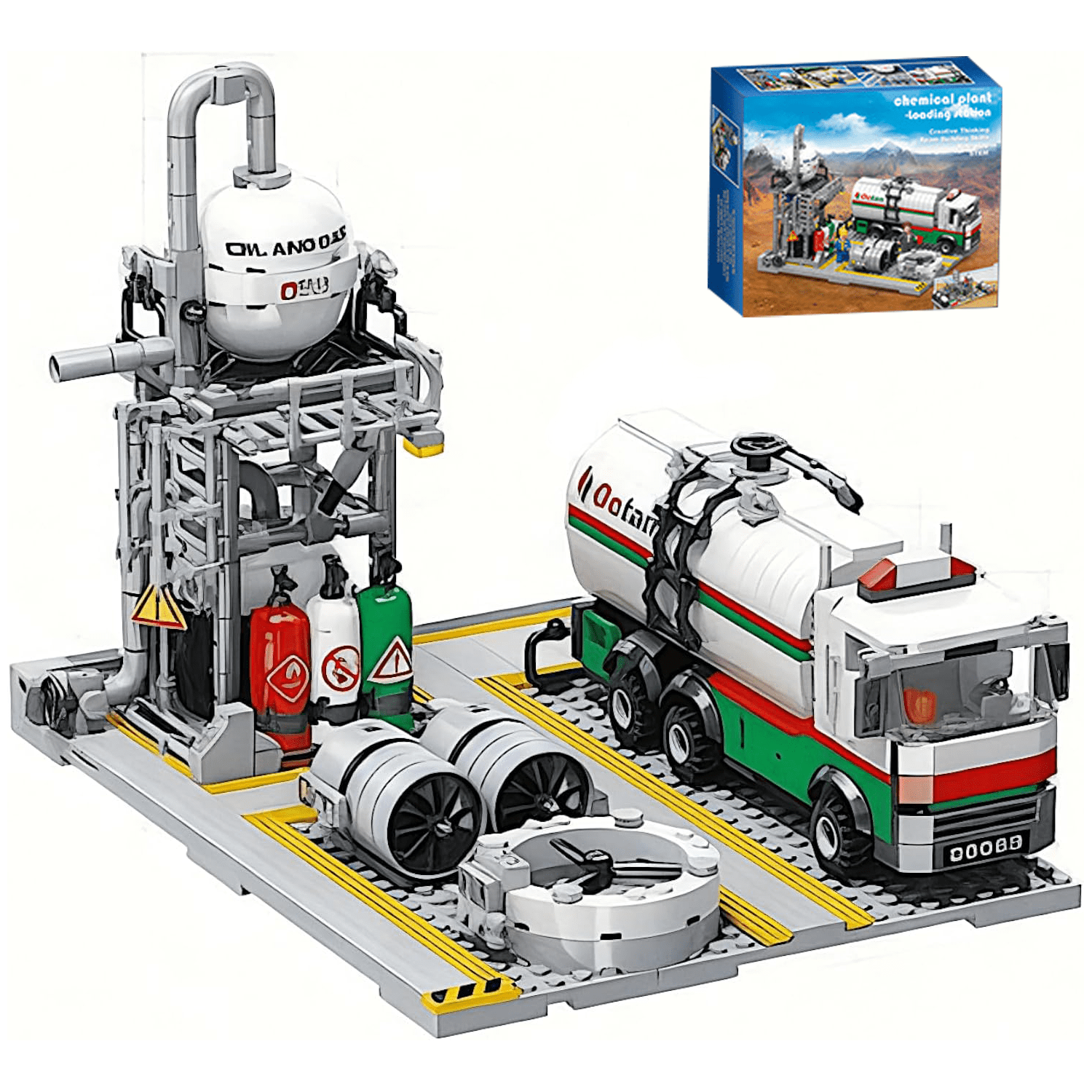 Honchoes Natural Gas Transportation Station Building Set Toy for Adults Boys Compatible with Lego Architecture Model 721Pcs
