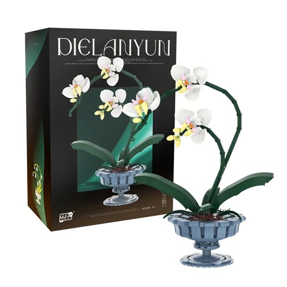 Honchoes Orchid Flower Building Set Compatible with Lego Botanical Collection Home Decor for Adults 682 Pcs