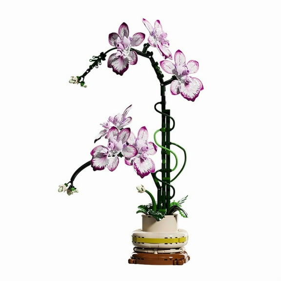 Honchoes Orchid Flower Building Set Compatible with Lego Botanical Collection Home Decor for Adults Women 696 Pcs