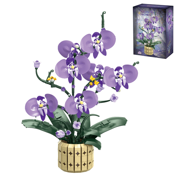 Honchoes Orchid Flower Building Set Compatible with Lego Botanical Collection Home Decor for Adults Women 832 Pcs