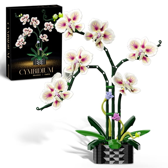 Honchoes Orchid Flower Building Set Compatible with Lego Botanical Home Decor for Adults Women 736 Pcs