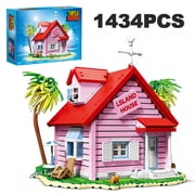 Honchoes Pink Island Cabin House Building Set Compatible with Lego House Architecture Model for Adults 1434 Pcs
