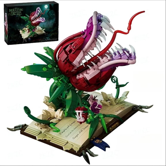 Honchoes Piranha Book Building Blocks Set Compatible with Lego Plant Flower for Adults 1208 Pcs