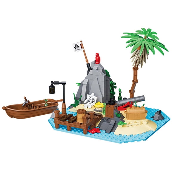 Honchoes Pirate Sailing Rocky Reef Island Building Sets Compatible With Lego Coastal Landscape Model Patience Building Kits For Adults Teens 322 Pcs