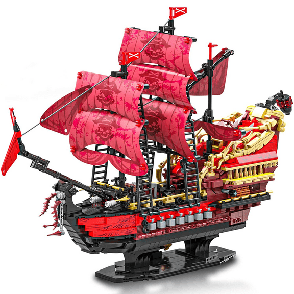 Honchoes Pirate Ship Building Set with LED Compatible with Lego Ship Model Toy for Adults Boys 2088 Pcs