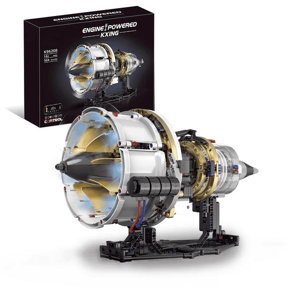Honchoes Remote Control Aero Engine Model Building Set with LED Compatible with Lego Mechanical Toy for Adults 564Pcs