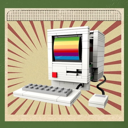 Honchoes Retro Desktop Computer Building Blocks Set Compatible with Lego Vintage Home Office Decor 274 Pcs