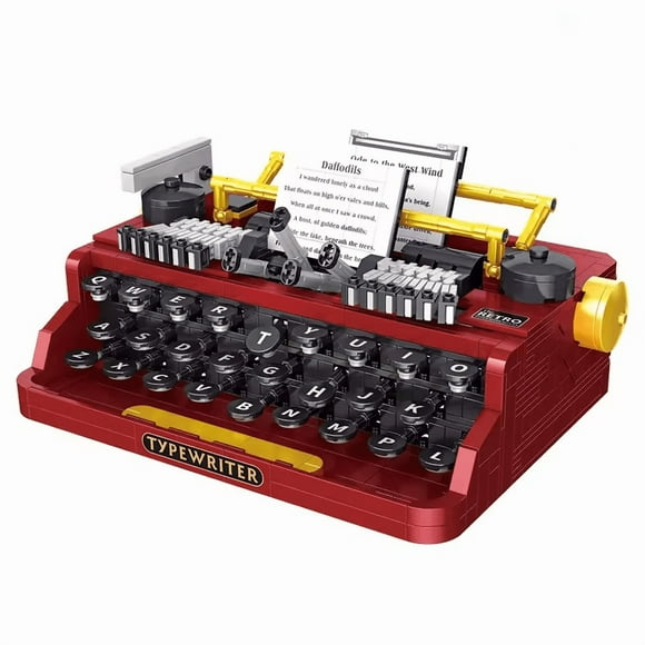 Honchoes Vintage Manual Typewriter Building Blocks Set Compatible with Lego Typewriter Home Office Decor Gifts for Adults 1160Pcs
