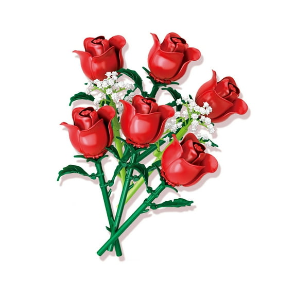 Honchoes Roses Bouquet Building Set Compatible with Lego Flowers Baby's Breath for Women 336Pcs