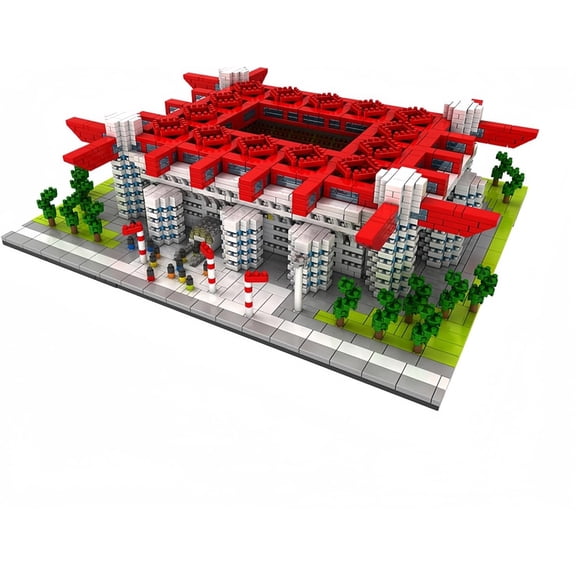 Honchoes San Siro Stadium Building Set Mini Not Compatible with Lego Architecture Model for Adults 3800 Pcs