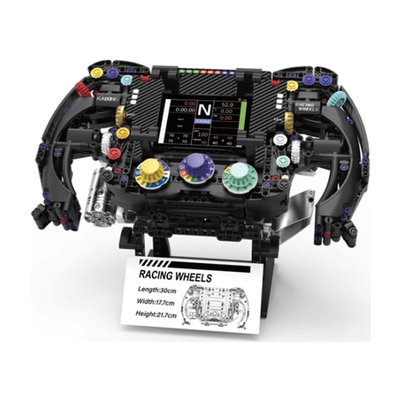 Honchoes Simulation Steering Wheel Building Sets Home Decor Compatible With Lego Formula Racing Vehicle Birthday Gifts For Adult Boys 800
