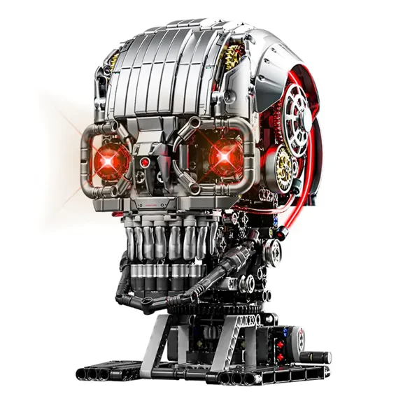 Honchoes Mechanical Skeleton Head Building Set Compatible with Lego Home Decor for Adults Halloween 1099 Pcs