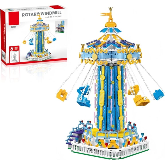 Honchoes Swing-Ride Building Set Compatible with Lego Amusement Park Toy Gift for Adults Boys Girls 1892 Pcs