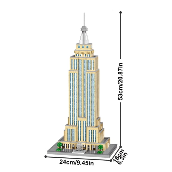 Honchoes The Empire State Building Set Mini Not Compatible with Lego Architecture Model for Adults 3819 Pcs