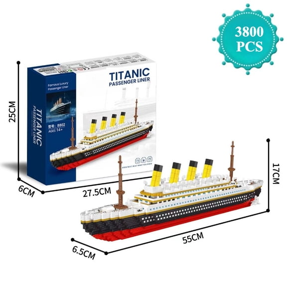 Honchoes Titanic Cruise Ship Building Set MIni Not Compatible with Lego Ship Modle for Adults 3800 Pcs