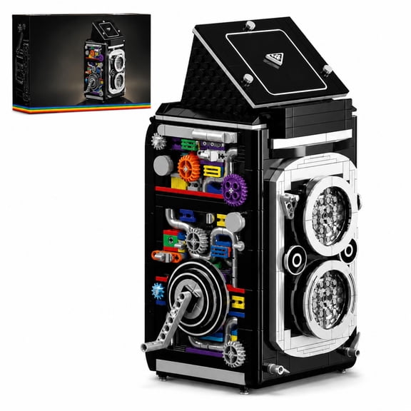 Honchoes Twin-Lens Retro Camera Building Sets Compatible With Lego Antique Photography Analytical Skill Building Toys For Adults Teens 869 Pcs