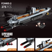 Honchoes U-Boat Ship Building Set Compatible with Lego Army Ship Model Decor Gift for Adults Boys 275 Pcs